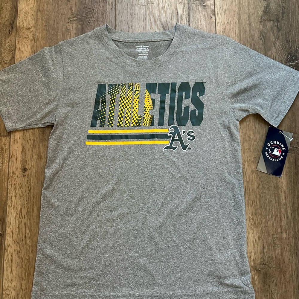 NWT! Boy’s Athletics Gray T-Shirt, Baseball, Athletic Fit, Genuine, MLB, L 12/14